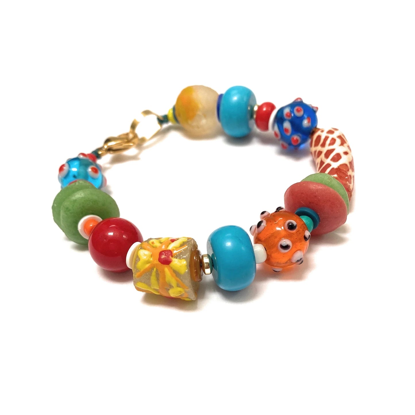 Pulsera vidrio africano | Granate 27