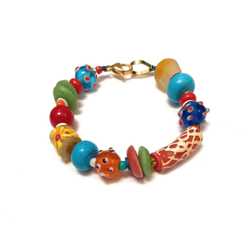 Pulsera vidrio africano | Granate 27