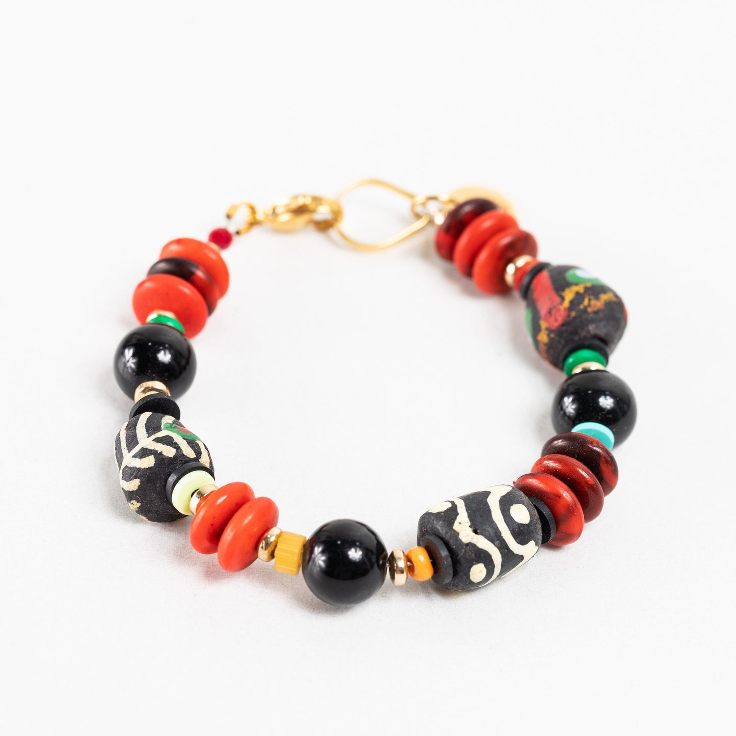 Pulsera vidrio africano mixto | Granate 27