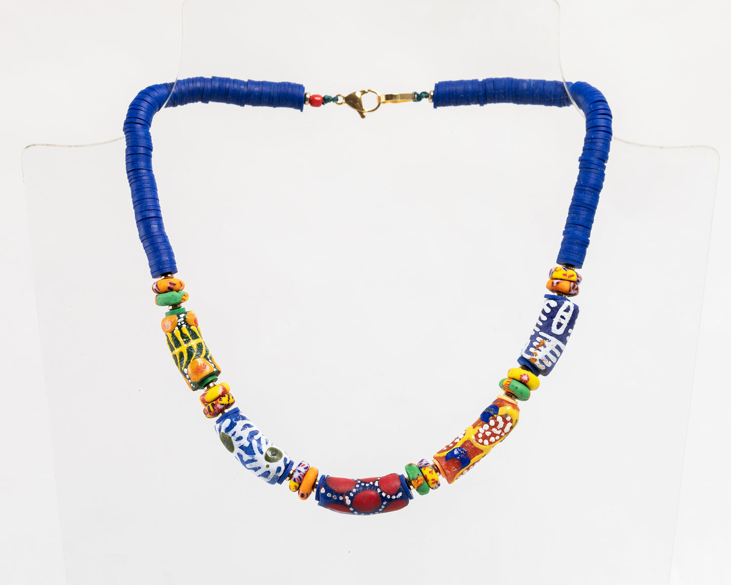 Collar de Vidrio Africano | Granate 27