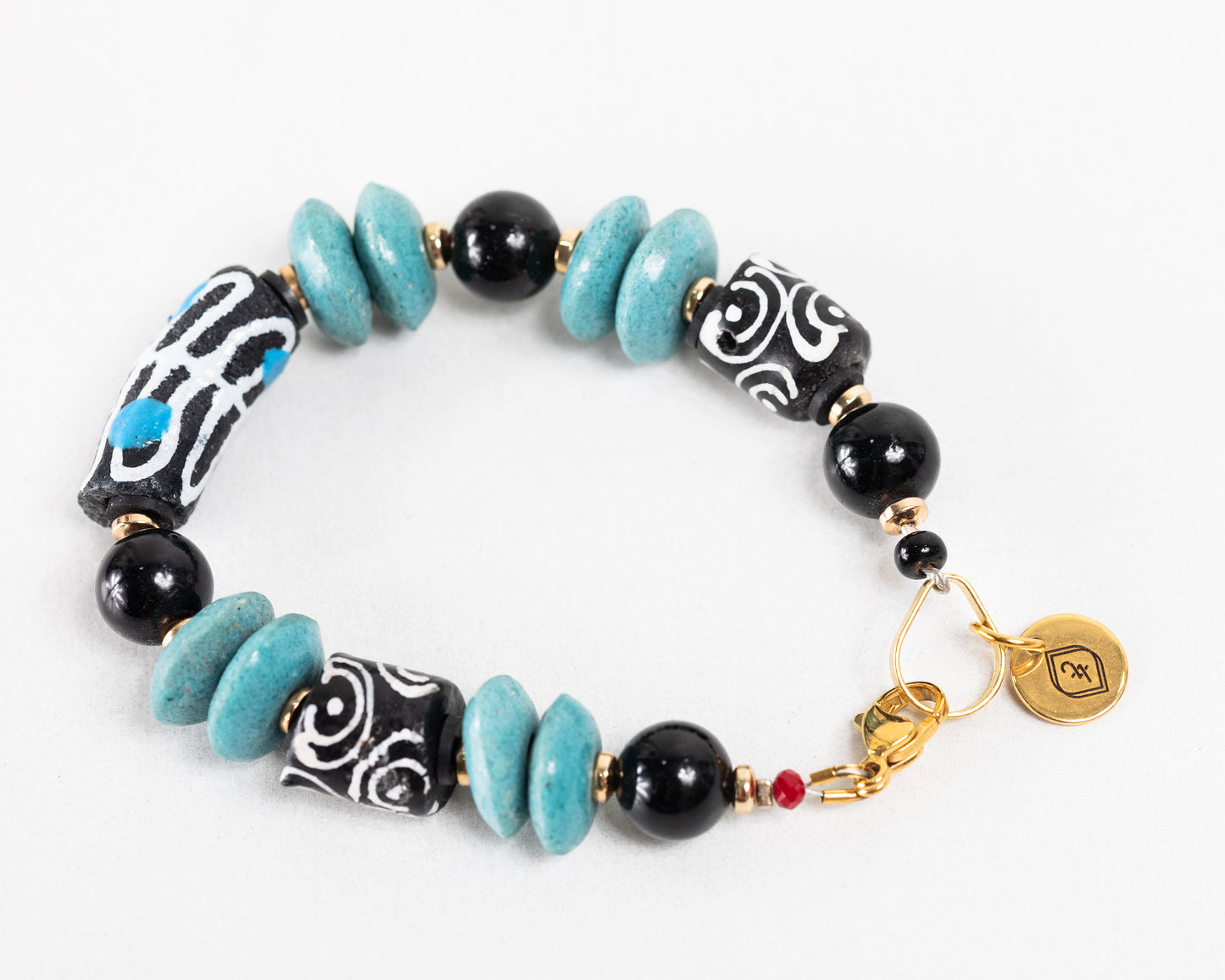 Pulsera vidrio africano mixto | Granate 27